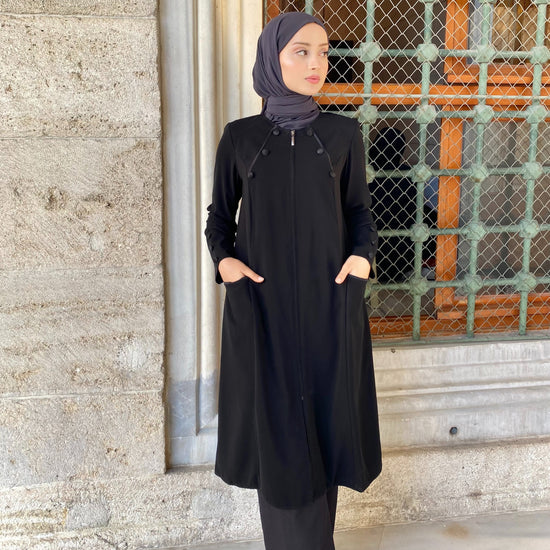Süs düğmeli torba cepli kuplu kap-6025