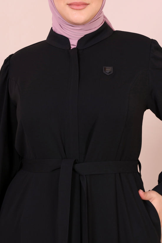 Arma ve Kemer Detaylı Patlı Fermuarlı Kuplu Ferace-5116