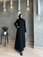 Oval Cepli Patlı Fermuarlı Detaylı Örme Kaşe Pardesü-5146