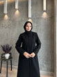 Oval Cepli Patlı Fermuarlı Detaylı Örme Kaşe Pardesü-5146