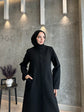 Oval Cepli Patlı Fermuarlı Detaylı Örme Kaşe Pardesü-5146