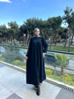Robası Büzgülü Fermuarlı Hakım Yaka Ferace-6001-
