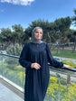 Robası Büzgülü Fermuarlı Hakım Yaka Ferace-6001-