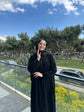 Robası Büzgülü Fermuarlı Hakım Yaka Ferace-6001-