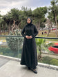 Açelya Kaşe patlı fermuarlı süs düğmeli pardesü-6041