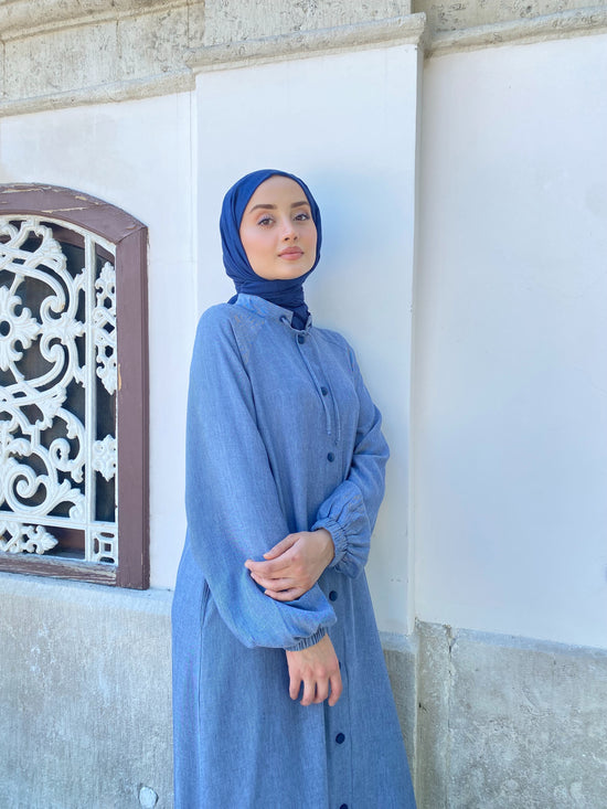 Reglan kol hakim yaka ince dokuma çıtçıt kapama uzun giyçık-6068