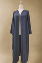 İnce dokuma kumaş cepli kemerli kimono-6075