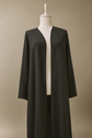 İnce dokuma kumaş cepli kemerli kimono-6075