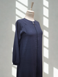 Reglan kol fermuarlı kemerli ince dokuma kumaş ferace-6077