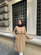 6080-Cepkenli Fermuarlı Beli Büzgülü Araboy Trench
