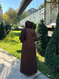 Süet Lazer Desenli Parçalı Pardesü-6109