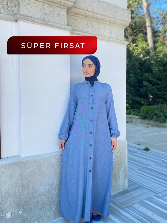 Reglan kol hakim yaka ince dokuma çıtçıt kapama uzun giyçık-6068