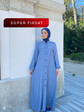 Reglan kol hakim yaka ince dokuma çıtçıt kapama uzun giyçık-6068