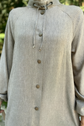 Reglan kol hakim yaka ince dokuma çıtçıt kapama uzun giyçık-6068