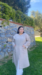 Keten kumaş kol bant detaylı fermuarlı Kap-6099
