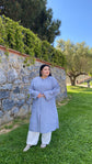 Keten kumaş kol bant detaylı fermuarlı Kap-6099