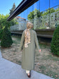 6105 Yanları Kuşaklı ve Yırtmaç Detaylı Rayon Kap