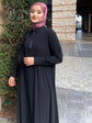 Hakim Yakalı Fermuarlı Manşetli Tam Kloş(Mevlana) Ferace-3661