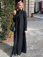 Hakim Yakalı Fermuarlı Manşetli Tam Kloş(Mevlana) Ferace-3661