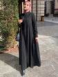 Hakim Yakalı Fermuarlı Manşetli Tam Kloş(Mevlana) Ferace-3661