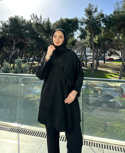 Fitilli süet pantolon tunik 2&