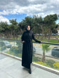 Jalia Medine İpeği Asimetrik Desenli Ferace - 6094