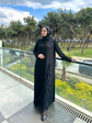 Jalia Medine İpeği Asimetrik Desenli Ferace - 6094