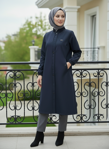 Fermuarlı su itici özellikli trench araboy -6078