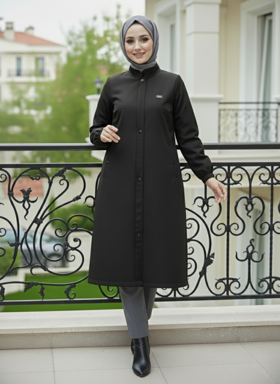 Fermuarlı su itici özellikli trench araboy -6078