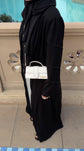 Kolları taşlı patlı fermuarlı ferace-6091