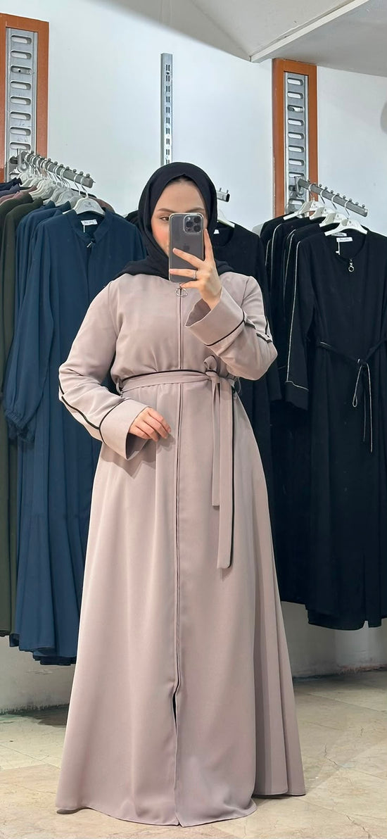 Kemerli biye detaylı kloş ferace-OUTLET-40
