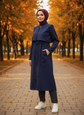 6080-Cepkenli Fermuarlı Beli Büzgülü Araboy Trench