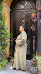 İnce dokuma kumaş cepli kemerli kimono-6075