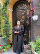 İnce dokuma kumaş cepli kemerli kimono-6075
