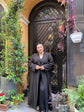 İnce dokuma kumaş cepli kemerli kimono-6075