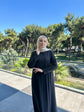 Oval Cepli Çıt Çıt Detaylı İnce Dokuma Kumaş Ferace-5118